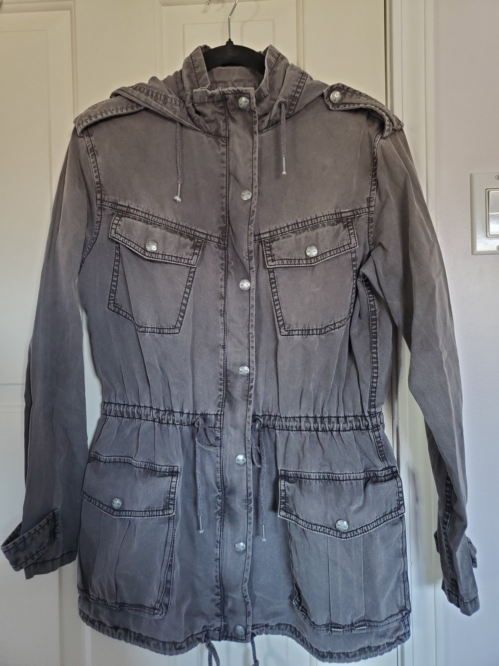 Talula Washed Gray Utility Anorak Jacket